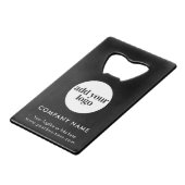 ブラックビジモダンネスカスタム会社のロゴ クレジットカード栓抜き (正面アングル)