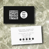 ブラックビジモダンネスロゴソーシャルメディアQRコード 名刺