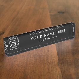 ブラックビジモダンネス・ロゴ・エグゼクティブプロフェッショナル デスクネームプレート