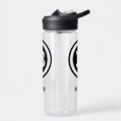 ブラックビットコインのロゴシンボルモノグラムの ウォーターボトル (左面)