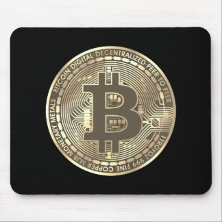 ブラックビットコインコインセピアマウスパッド マウスパッド