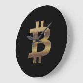 ブラックビットコインラボカウォールクロック ラージ壁時計 (傾斜)