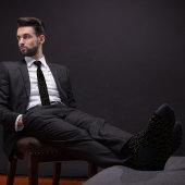 ブラックビットコイン記号輪郭パターン ネクタイ