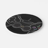 ブラックビデオゲームコントローラゲーマーバースデーパーティー ペーパープレート (アングル)