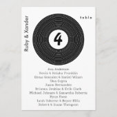 ブラックビニールつるレコードのテーブル席カード 招待状 (裏面)