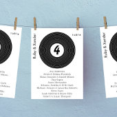 ブラックビニールつるレコードのテーブル席カード 招待状