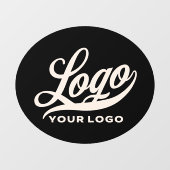 ブラックビニールオーバルのロゴ、企業ブランドビジネス ウィンドウサイン (シート)