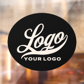 ブラックビニールオーバルのロゴ、企業ブランドビジネス ウィンドウサイン (シート2)