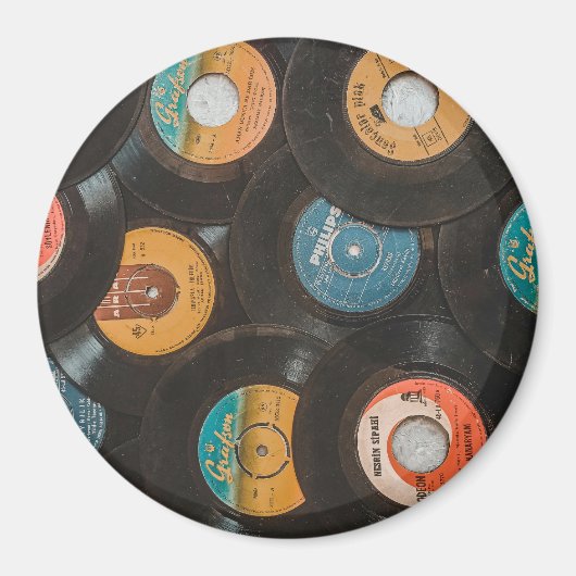 ブラックビニールクラシックレコード マグネット (正面)