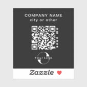 ブラックビニールスクエアビジネスQRコードウォーターボトル シール (シート)