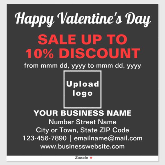 ブラックビニールステッカーでのビジネスのバレンタインセール シール (シート)