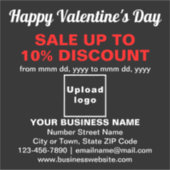 ブラックビニールステッカーでのビジネスのバレンタインセール シール (正面)