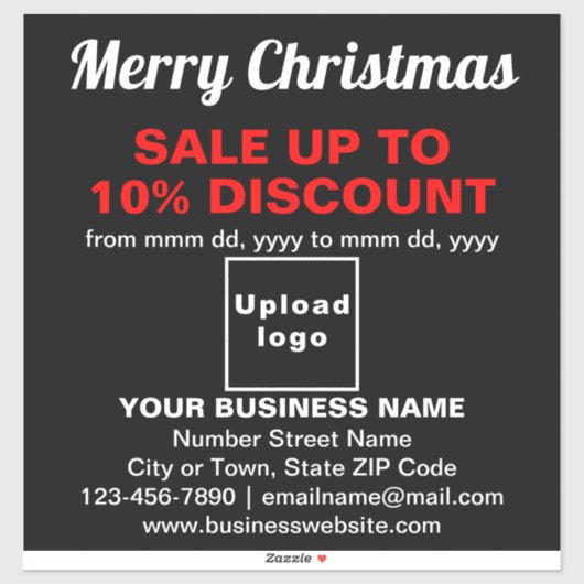 ブラックビニールステッカーでのビジネスクリスマスセール シール (シート)