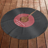 ブラックビニールレコードカスタムクリスマスツリースカート ブラッシュドポリエステルツリースカート