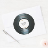 ブラックビニール音楽レコードラベル（フォトシール付き） ラウンドシール (封筒)