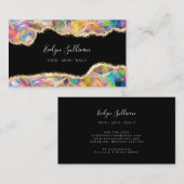 ブラックビフェイクジネスカードにホログラフィックオパール 名刺 (正面/裏面)