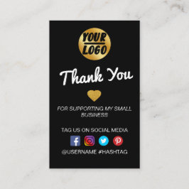 ブラックビミニマルジネス注文の挿入に対するお礼 名刺