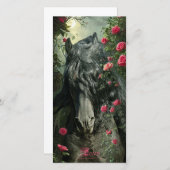 ブラックビューティー フリージア 馬 - グリーティング カード (正面/裏面)