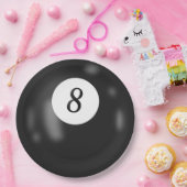 ブラックビリヤード8ボール誕生日パーティー ペーパープレート (パーティー)