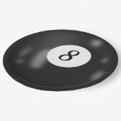 ブラックビリヤード8ボール誕生日パーティー ペーパープレート (アングル)