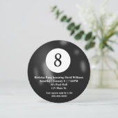 ブラックビリヤード8ボール誕生日パーティー 招待状 (スタンド正面)