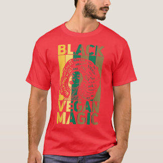 ブラックビーガン魔法ベジタリアンアフロプライドブラックホイスト Tシャツ