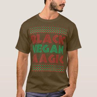 ブラックビーガン魔法ベジタリアンアフロプライドブラックホイスト Tシャツ