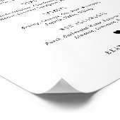 ブラックビートライススクリプトエレガントなウェディングバーメニュー ポスター (角)