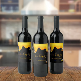 ブラックビー ハッピー バンブルビー スイート ハニー モノグラム ワインラベル