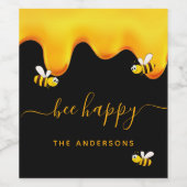 ブラックビー ハッピー バンブルビー スイート ハニー モノグラム ワインラベル (シングルラベル)