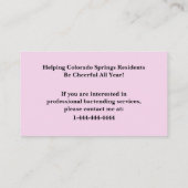 ブラックピはっきりしたンク文字バーテンダービジネスカード 名刺 (裏面)