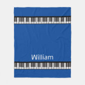 ブラックピアノとホワイトピアノの鍵のパーソナライズ フリースブランケット (正面)