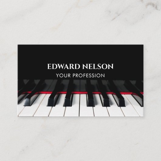 ブラックピアノ鍵ピアノ 名刺 (正面)