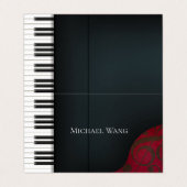 ブラックピエレガントアノ音楽教育と演奏 名刺 (外部フラット)