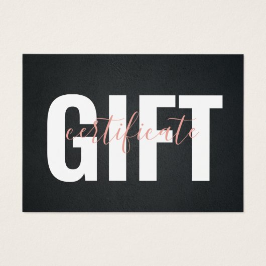 ブラックピエレガントックビジネスのギフト券 (正面)