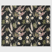 ブラックピエレガントンクデイジーパンパスグラススナップドラゴン ラッピングペーパー (フラット)