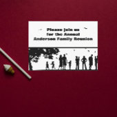 ブラックピクニックグラフィックファミリー懇親会招待状 ポストカード