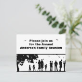 ブラックピクニックグラフィックファミリー懇親会招待状 ポストカード (スタンド正面)