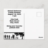 ブラックピクニックグラフィックファミリー懇親会招待状 ポストカード (裏面)