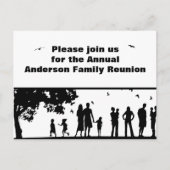 ブラックピクニックグラフィックファミリー懇親会招待状 ポストカード (正面)