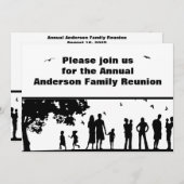 ブラックピクニックグラフィックファミリー懇親会 | ファミリ名 招待状 (正面/裏面)