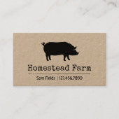 ブラックピグシルエットシンプルファームアニマルカントリー 名刺 (正面)