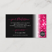 ブラックピスタイリッシュンクきらめくグリッター追加ロゴシック 名刺 (裏面)