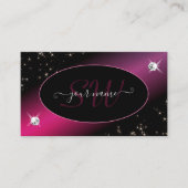 ブラックピスタイリッシュンクグリッタースターズダイアモンズモノグラム 名刺 (正面)