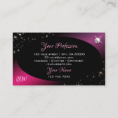 ブラックピスタイリッシュンクグリッタースターズダイヤモンドイニシャル 名刺 (裏面)