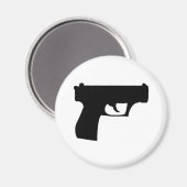 ブラックピストル – 銃 マグネット (正面/裏面)