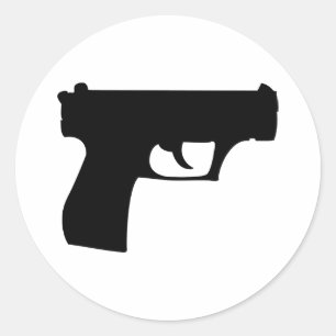 ブラックピストル – 銃 ラウンドシール