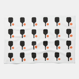 ブラックピックボールパドル&オレンジボールタオル キッチンタオル