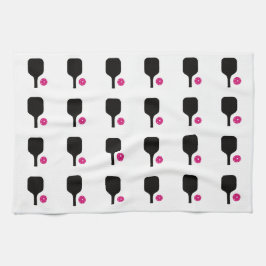 ブラックピックボール&ピンクボールタオル キッチンタオル