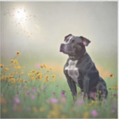 ブラックピットブルビニールステッカー シール (正面)